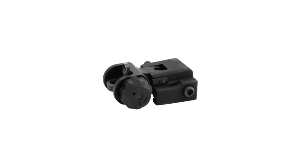 GG&amp;G Spring Actuated A2 Top Mounted Deployable Rear Sight w/Trijicon Tritium A2 Aperture, Black, GGG-1005SAT