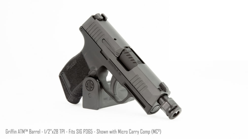 Griffin Armament Sig Sauer P365 Threaded Barrel with Micro Carry Comp, Black, GAP365TB