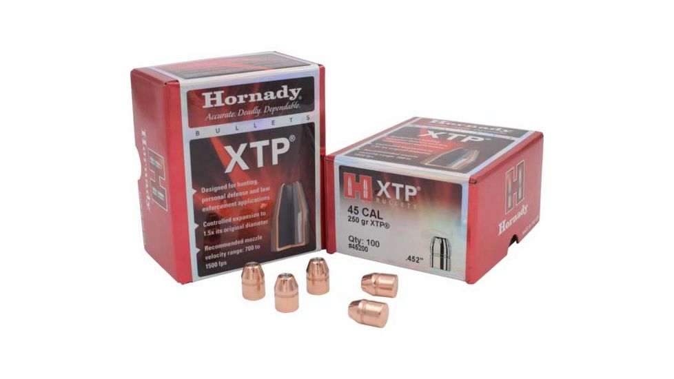 Hornady 45200 XTP 45 Caliber .452 250 GR Hollow Point 100 Box