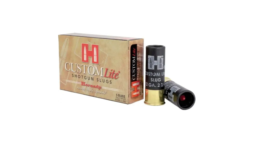 Hornady Custom Lite 12 Gauge 300 grain 2.75 in Flex Tip eXpanding Slug Centerfire Shotgun Slug Ammo, 100 Round