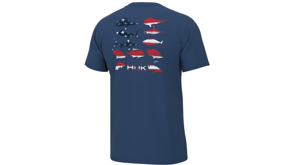 HUK Performance Fishing Kc Flag Fish Tee - Mens, Set Sail, Large, H1000415-489-L