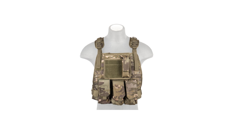 Lancer Tactical Ballistic 600D Nylon Tactical Vest, Camo Tropic, CA-301MTN