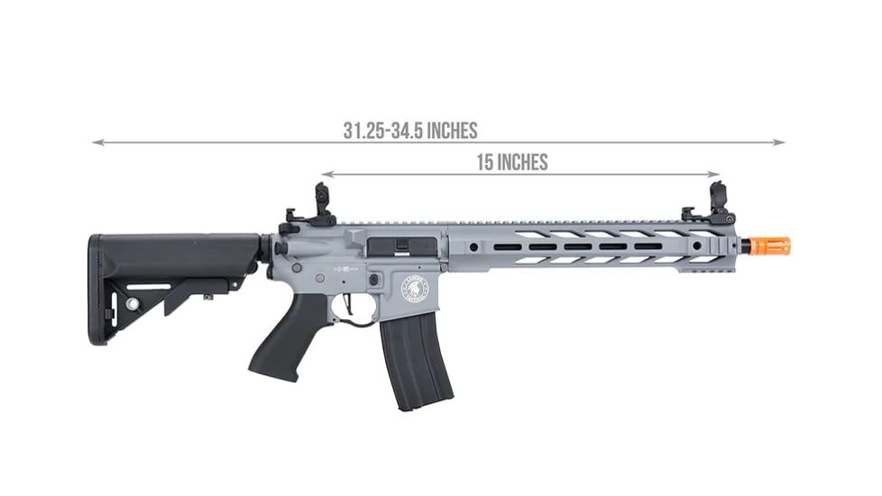 Lancer Tactical Gen 2 ProLine M4 SPR Interceptor Airsoft AEG Rifle, Gray, LT-25Y-G2-ME