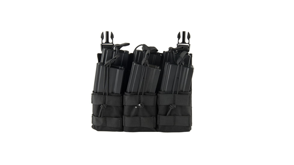 Lancer Tactical M4/M16 Adaptive Hook and Loop Triple Dual Mag Pouch, Black, CA-292B