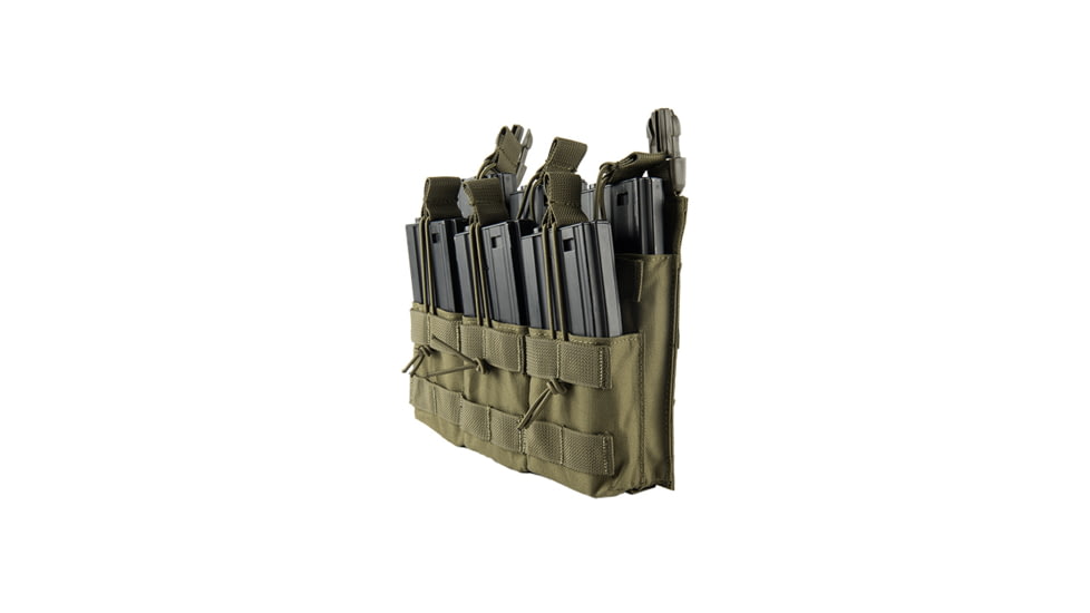 Lancer Tactical M4/M16 Adaptive Hook and Loop Triple Dual Mag Pouch, Olive Drab, CA-292G