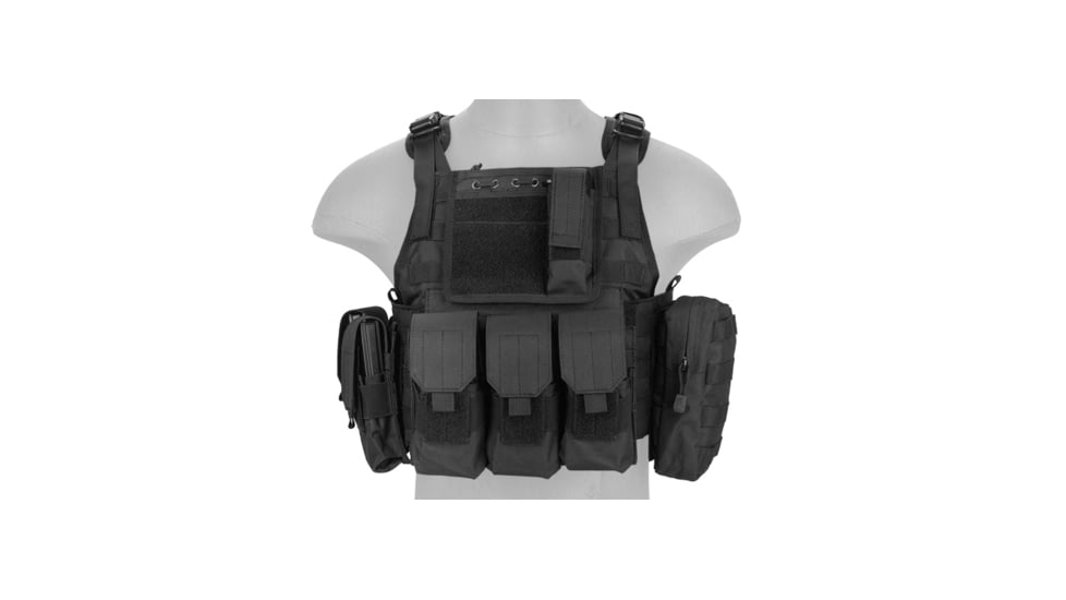 Lancer Tactical Tactical Assault Plate Carrier Vest, Black, CA-305BN