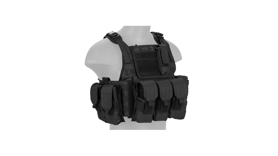 Lancer Tactical Tactical Assault Plate Carrier Vest, Black, CA-305BN