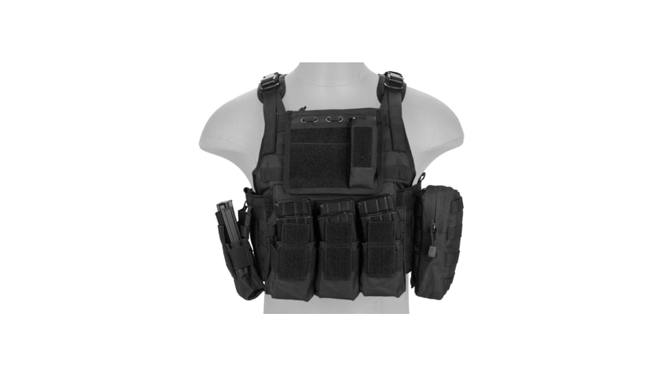 Lancer Tactical Tactical Assault Plate Carrier Vest, Black, CA-305BN