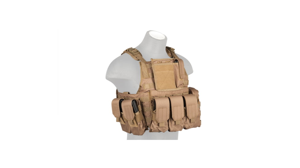 Lancer Tactical Tactical Assault Plate Carrier Vest, Coyote Brown, CA-305KN