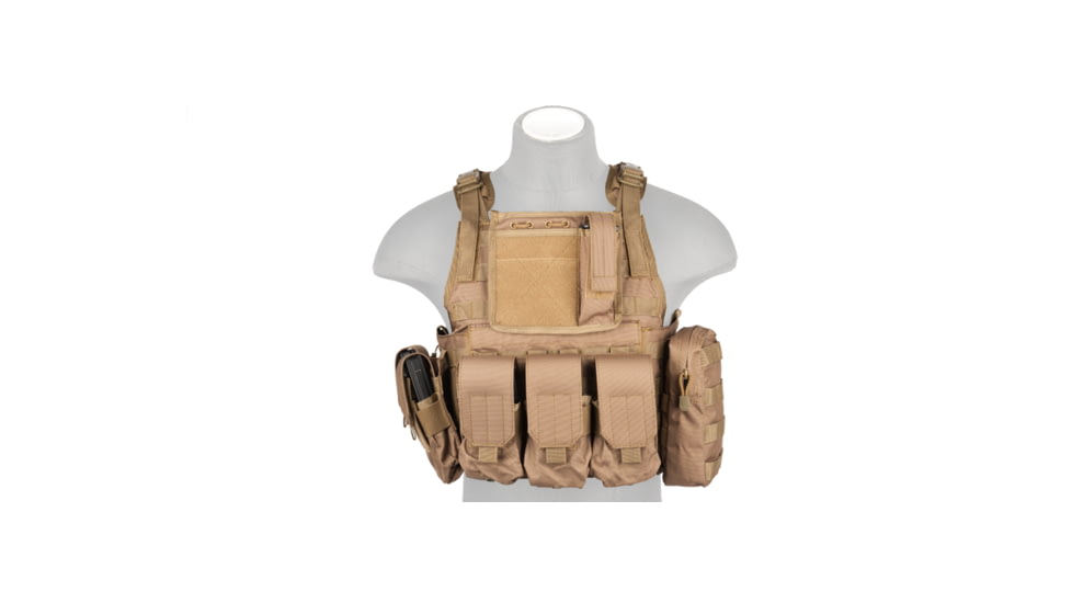 Lancer Tactical Tactical Assault Plate Carrier Vest, Coyote Brown, CA-305KN