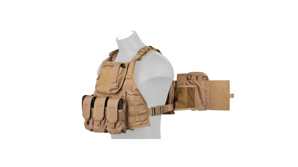 Lancer Tactical Tactical Assault Plate Carrier Vest, Coyote Brown, CA-305KN