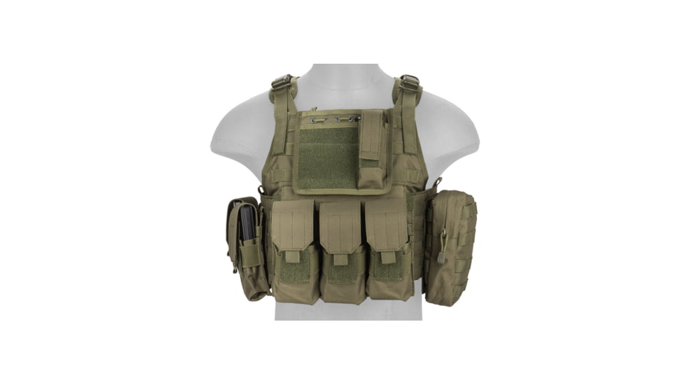 Lancer Tactical Tactical Assault Plate Carrier Vest, Olive Drab, CA-305GN