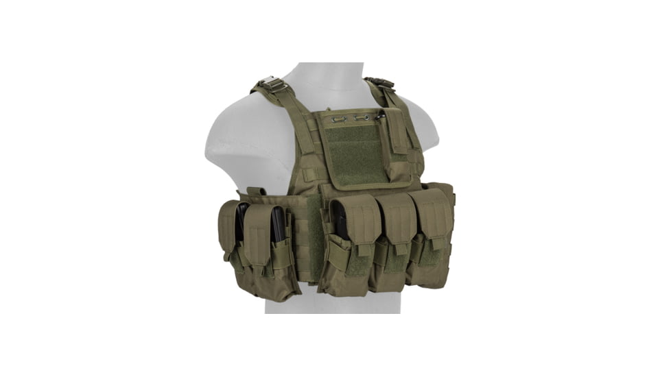 Lancer Tactical Tactical Assault Plate Carrier Vest, Olive Drab, CA-305GN