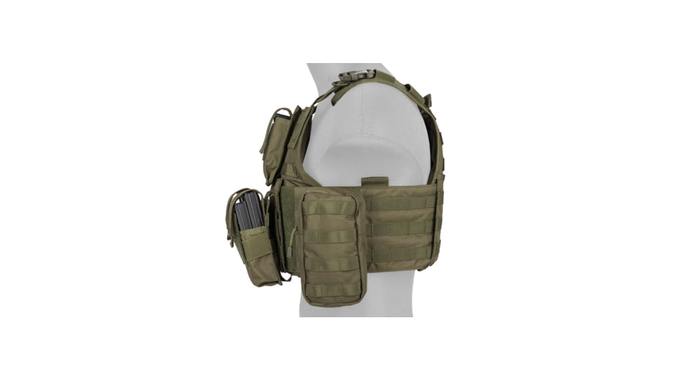 Lancer Tactical Tactical Assault Plate Carrier Vest, Olive Drab, CA-305GN