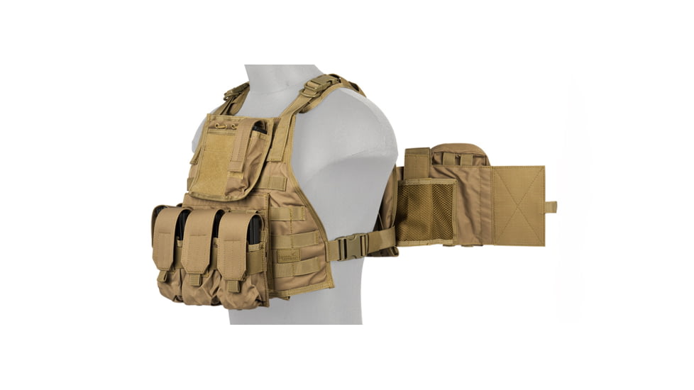 Lancer Tactical Tactical Assault Plate Carrier Vest, Tan, CA-305TN