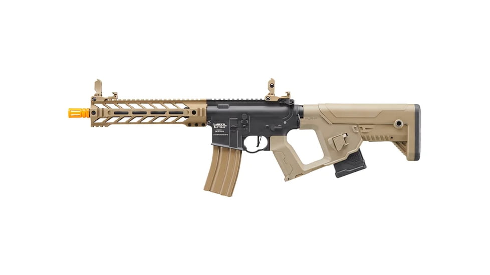 Lancer Tactical Two-Tone Enforcer Battle Hawk Airsoft AEG w/ Alpha Stock, Black/Tan, LT-34XB10-G2-ME