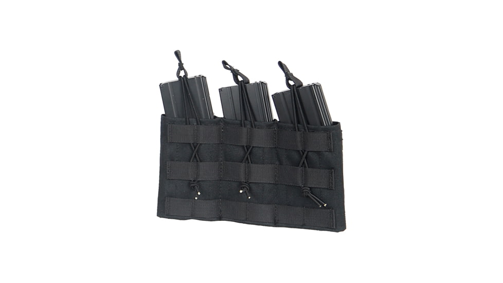 Lancer Tactical Variable Depth Adjustment MOLLE Triple Mag Pouch, Black, CA-379BN