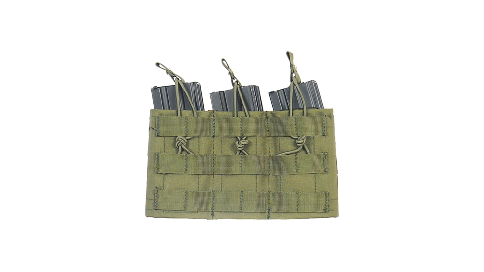 Lancer Tactical Variable Depth Adjustment MOLLE Triple Mag Pouch, Olive Drab, CA-379GN