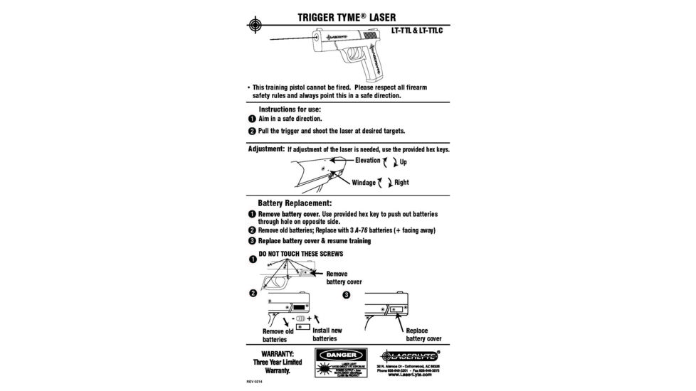 LaserLyte Trainer Target Steel Tyme Kit, TLB-LMS