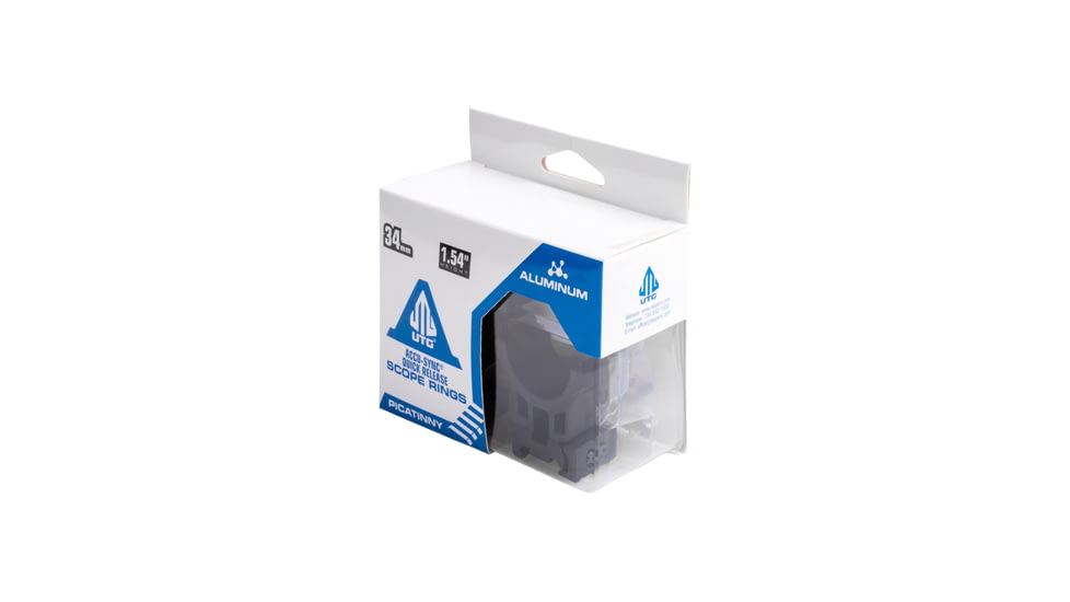 Leapers UTG ACCU-SYNC QR Scope Rings, 34mm, X-High Profile, Picatinny, Black, AQR422