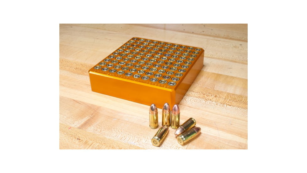 Lyman Ammo Checker Block, 9mm, 100 Hole, Brown, 7833036