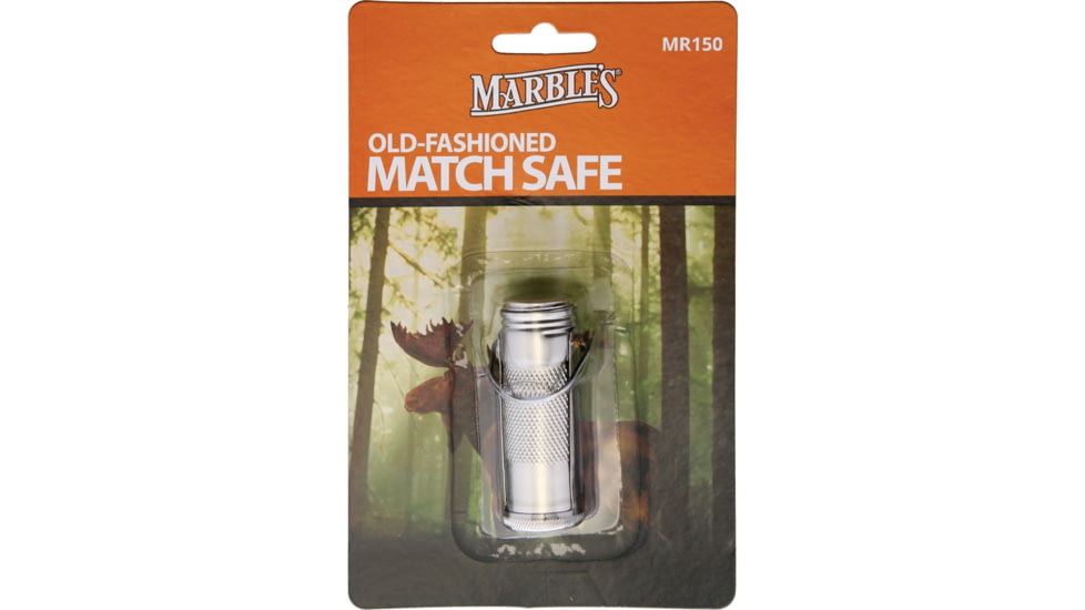 Marbles Match Safe Clam Packed, 2.63in Overall, Waterproof SS Construction, Reproduced From Original 1900 Patent, Matches Not Included, MR150 CLAM PACKED