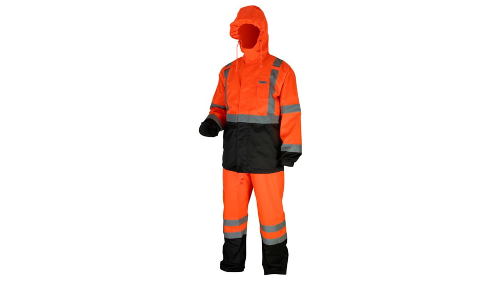 MCR Safety Luminator Series Hi-Vis Waterproof and Rain Pants, Breathable Poly/PU Elastic Waist, ANSI 107 Class E Standard, Fluorescent Orange, XL, 591SPWXL