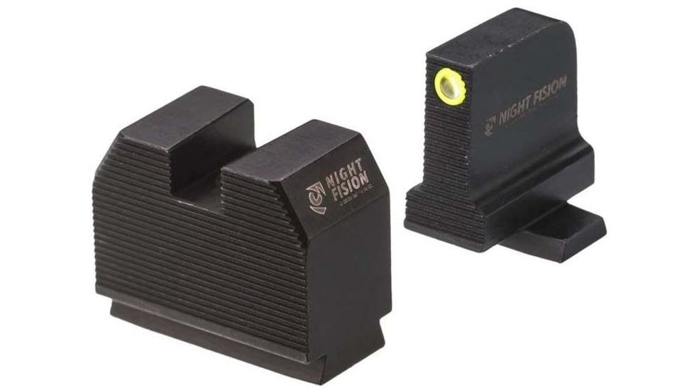 Night Fision Optics Ready Stealth SIG Sauer Night Sight Set, SIG P320 w/ DPP/509t/Acro, Yellow Front Ring, Blank Rear Sight, SIG-180-455-440-YGZX