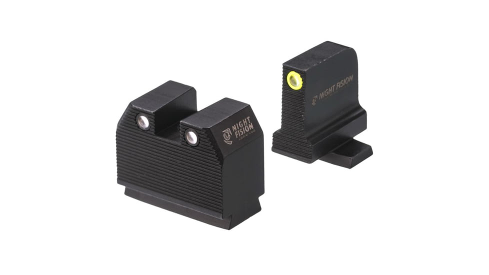 Night Fision Optics Ready Stealth Night Sight Set, Sig P320 w/ DPP/509t/Acro, Yellow Front, Black, SIG-180-455-440-YGZG