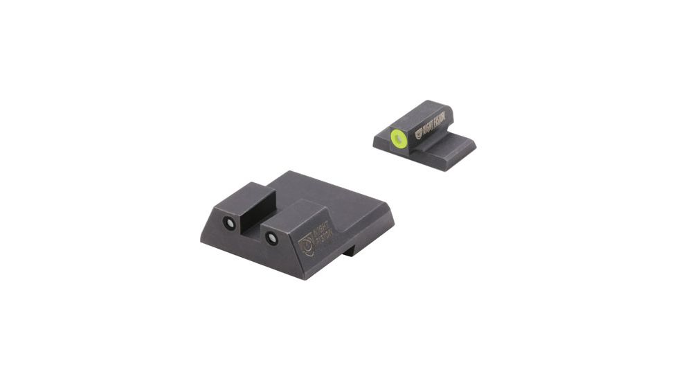 Night Fision Perfect Dot Front Night Sights w/ Square Notch Rear for HK, Yellow Front w/ Green Tritium - Black Rear w/ Gree, fits VP9, VP9SK, .45C, .45C Tactical, P30, P30L, P, HAK-126-003-YGZG