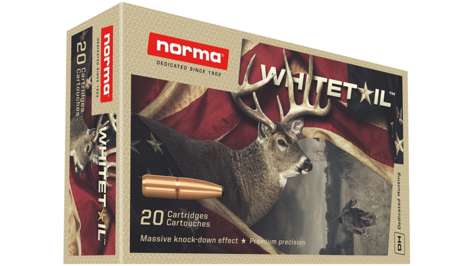 Norma Whitetail .270 Winchester 130gr Brass Cased Centerfire Rifle Ammo, 20 Rounds, 20169562