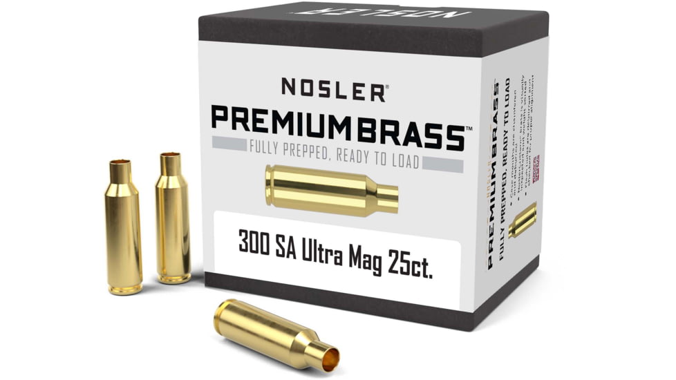 Nosler Custom Rifle Brass .300 Remington Short Action Ultra Magnum, 25ct, 10228