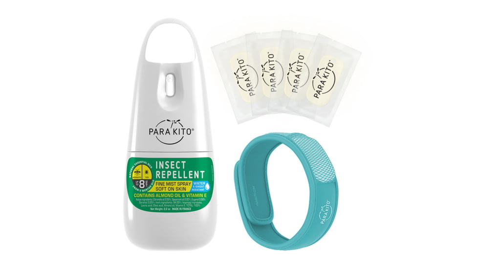 Parakito Bundle 1 Spray +1 Wristband w/ 4 Refills, Turquoise, One Size, SP1US-WBTE