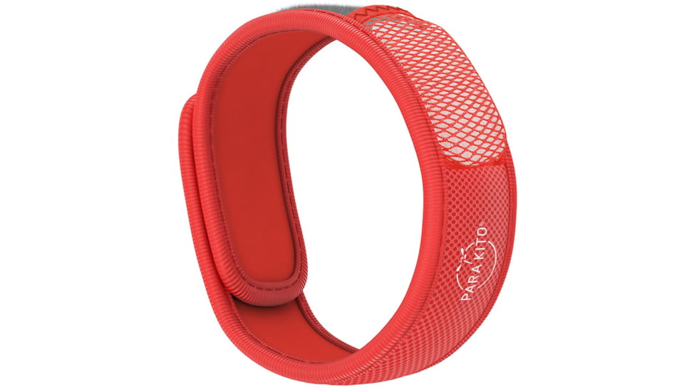 Parakito Mosquito Repellent Wristband w/ 2 Refills Solid Color, Red, One Size, FGWB179