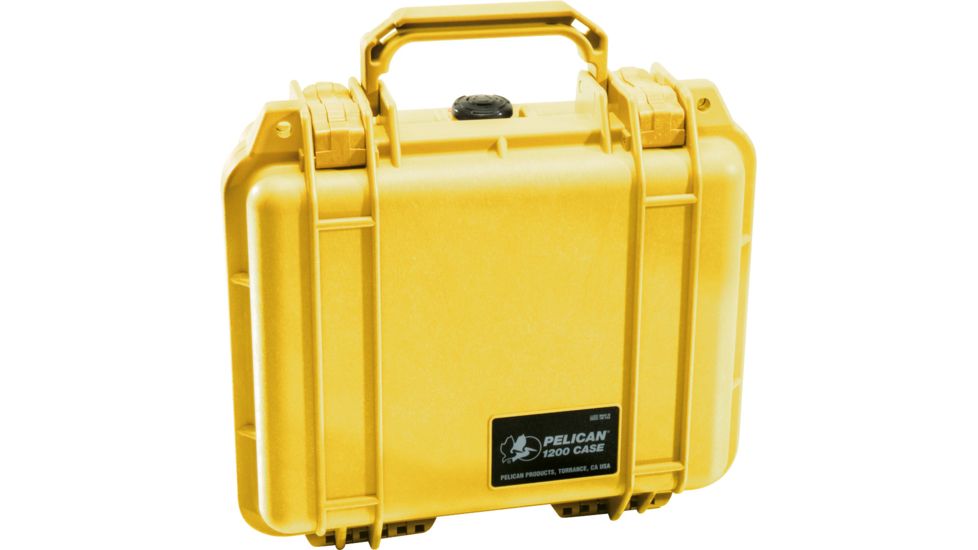 Pelican 1200 Small Protector Waterproof 10.6x10x4.8in Case, Yellow, No Foam