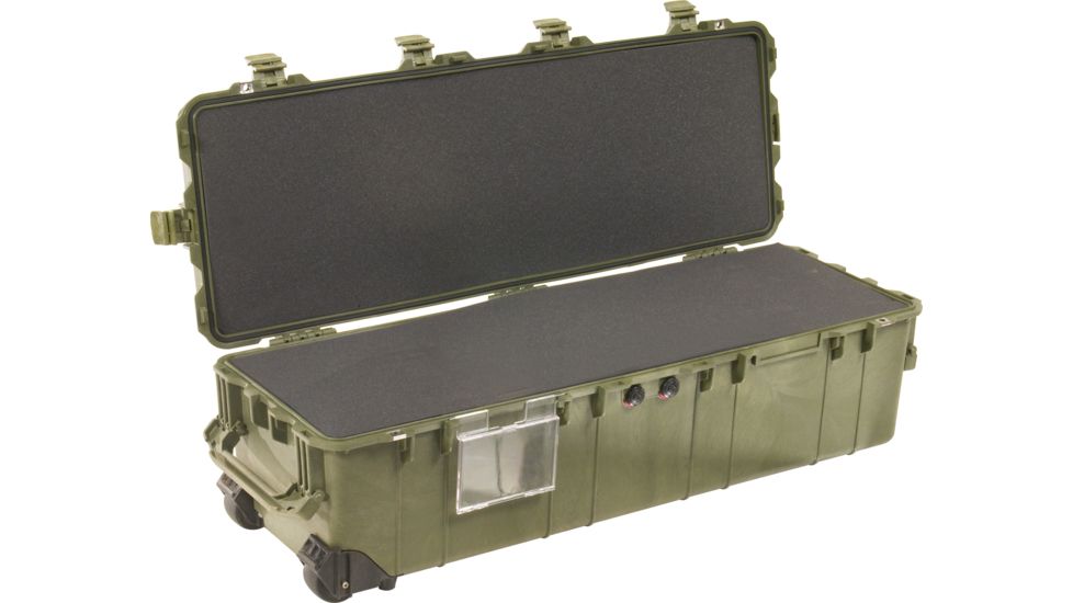 Pelican 1740 Series Long Case Crushproof Dry Box w/ Lid &amp; Foam, OD Green