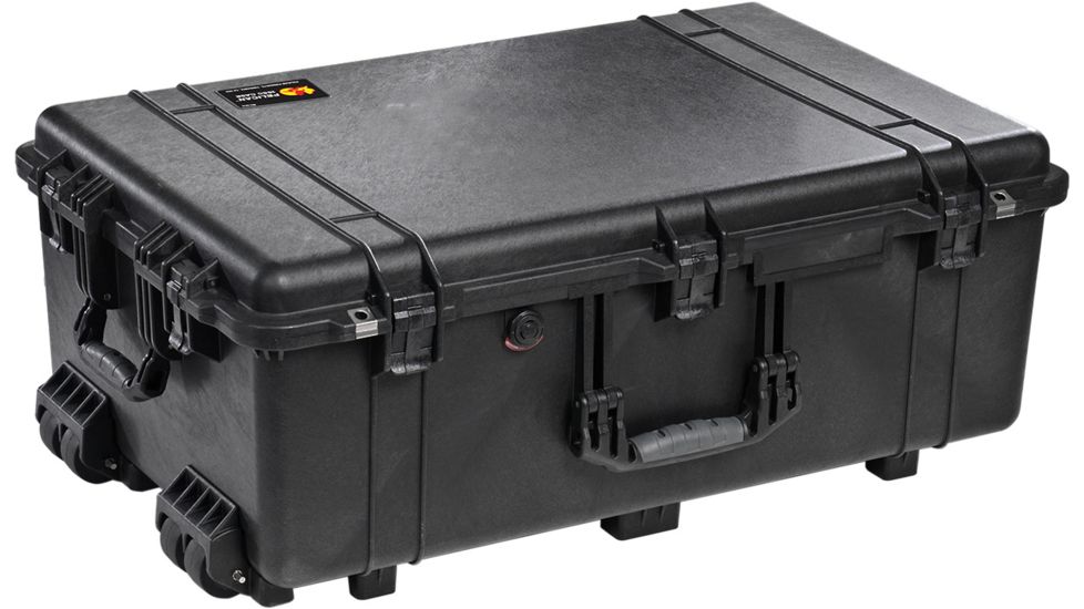 Pelican Protect Case, Wheels, Large, Black, Foam, 1650-000-110