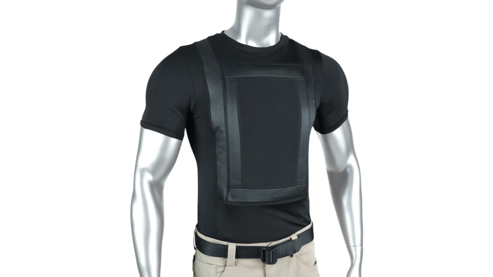 Premier Body Armor Everyday Armor T-Shirt w/ Two Level IIIA Armor Panels, 7.75x12.75 inch, Black, 4XL, EAT-BLACK-4XL-SP-9099