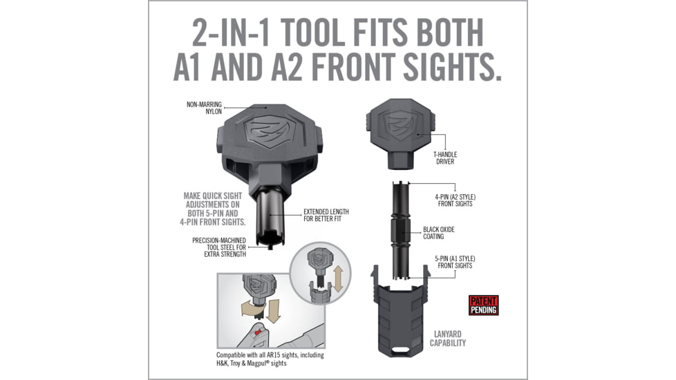 Real Avid Front Sight Adjuster Pro, Grey, Black, Small, AVARFSAPRO