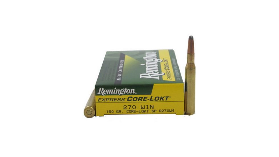 Remington Core-Lokt .270 Winchester 150 grain Core-Lokt Soft Point Centerfire Rifle Ammo, 20 Rounds, 27810