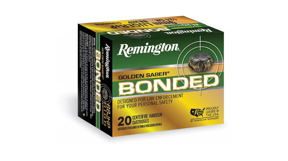 Remington Golden Saber Bonded 9 mm Luger 147 grain Bonded Jacketed Hollow Point Centerfire Pistol Ammo, 20 Rounds, 29343