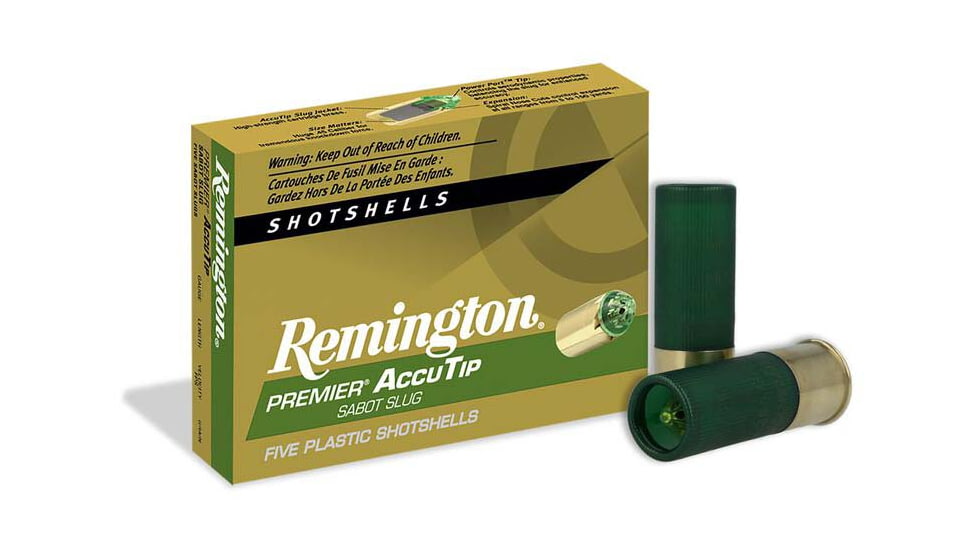 Remington Premier AccuTip Sabot Slugs 12 Gauge 385 Grain Power Port Tip Slug 2.75in Centerdire Shotgun Slug Ammo, 5 Rounds, 20727