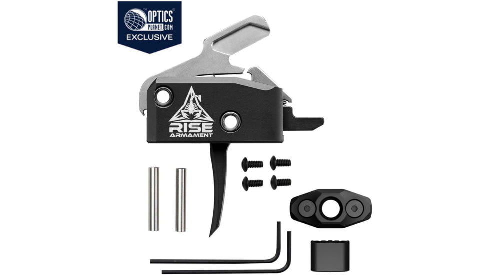 OpticsPlanet Exclusive RISE Armament RA-434 High-Performance Trigger w/Anti-Walk Pins, Single Stage System, 3.4oz Pull Weight, Black, RA-434-601-010-BLK