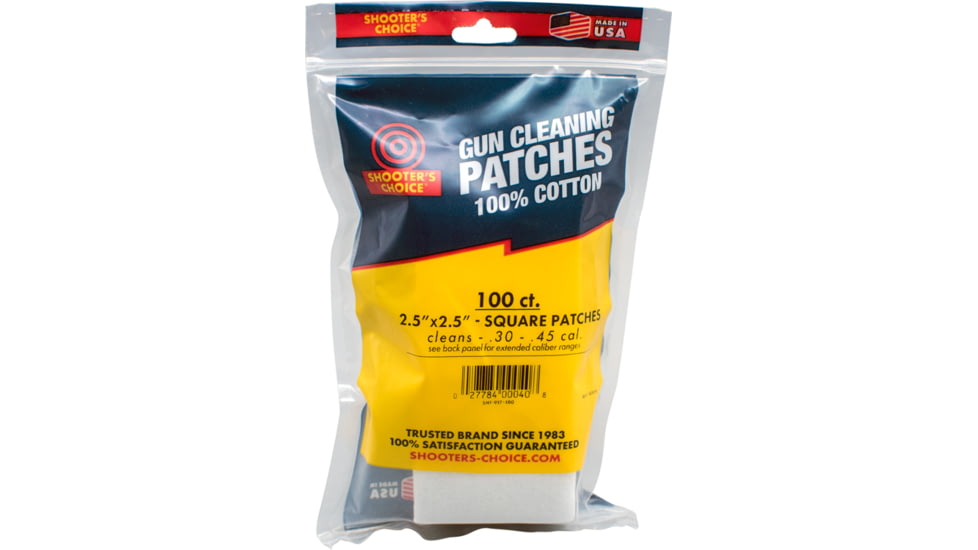 Shooter's Choice Cleaning Patches, 100 Pack, 2.5 in, White, SHF-917-100