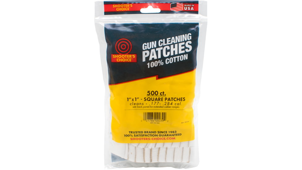 Shooter's Choice Cleaning Patches - 500 Pack, Cotton, 1in, SHF-914-500