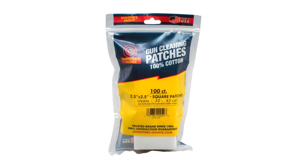 Shooters Choice Cleaning Patches, 100 Pack, 2.5 in, White, SHF-917-100