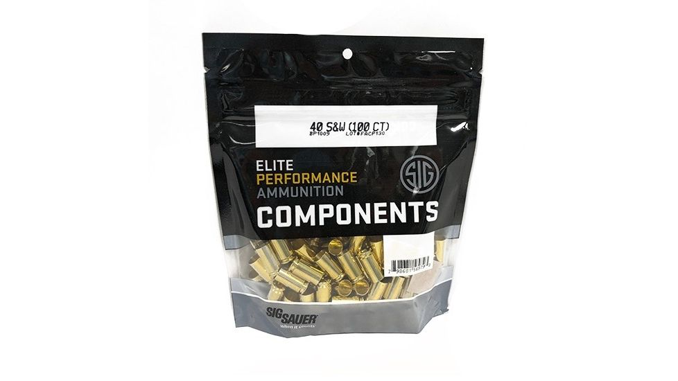 SIG SAUER Pistol Brass, .40 S&amp;W, Non-Primed, 100 Brass/Bag, BP1009