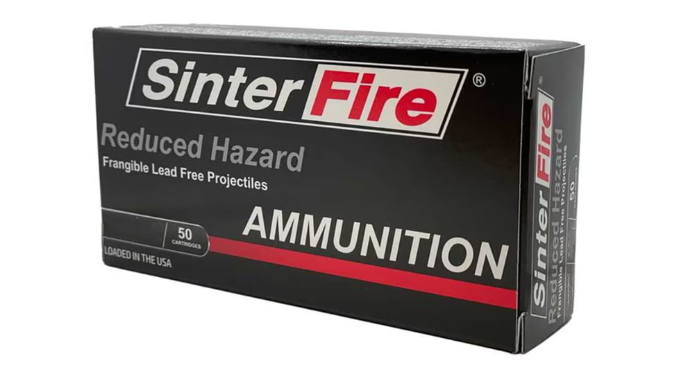 SinterFire Reduced Hazard 10 mm 125 Grain Frangible Brass Cased Pistol Ammo, 50 Rounds, 855040006068