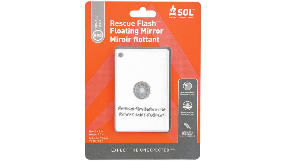 Survive Outdoors Longer Rescue Flash Floating Mirror, White, 0140-1004