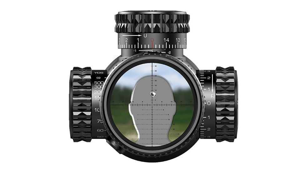 Swampfox Patriot Rifle Scope, 4-16x44mm, 30mm Tube, First Focal Plane, Sharpshooter Grid MIL Reticle, Black, PAT41644-L